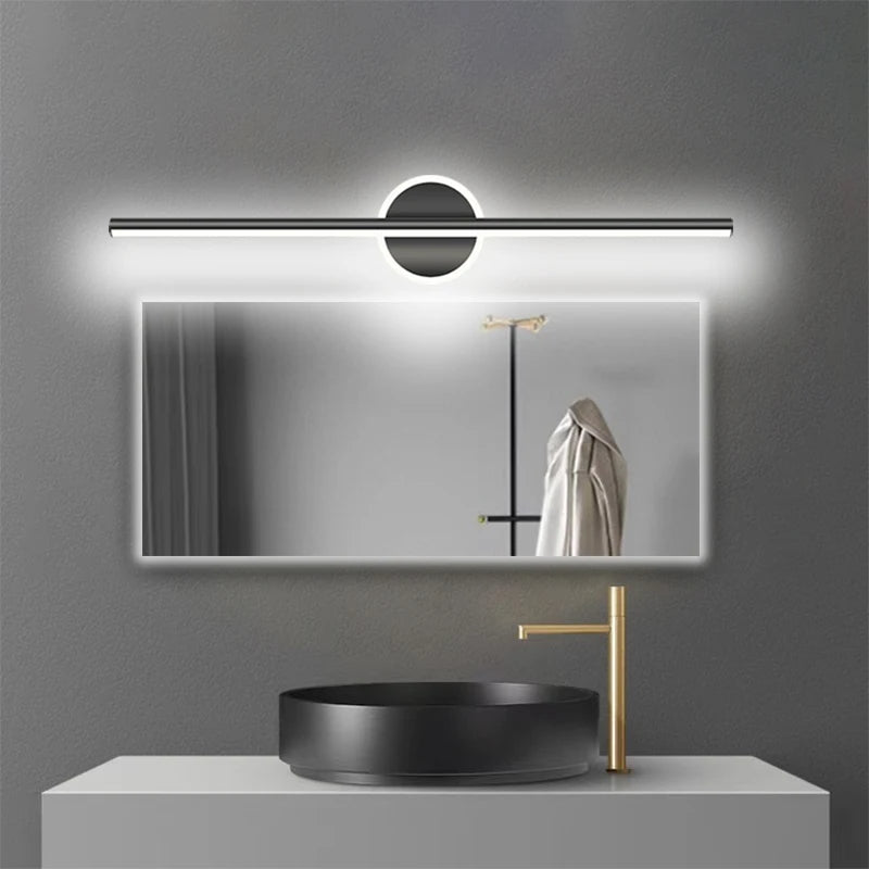 Moderne Zonne Energie Wandlamp Zwart Goud 40/60cm Badkamer Lamp voor Badkamer en Toilet Verlichting