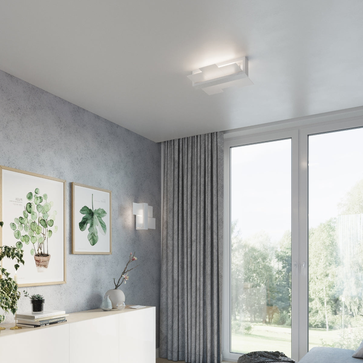 Feniks 2 Wit - Stijlvolle LED Plafondlamp met 2 Spots voor Slaapkamer en Woonkamer 6