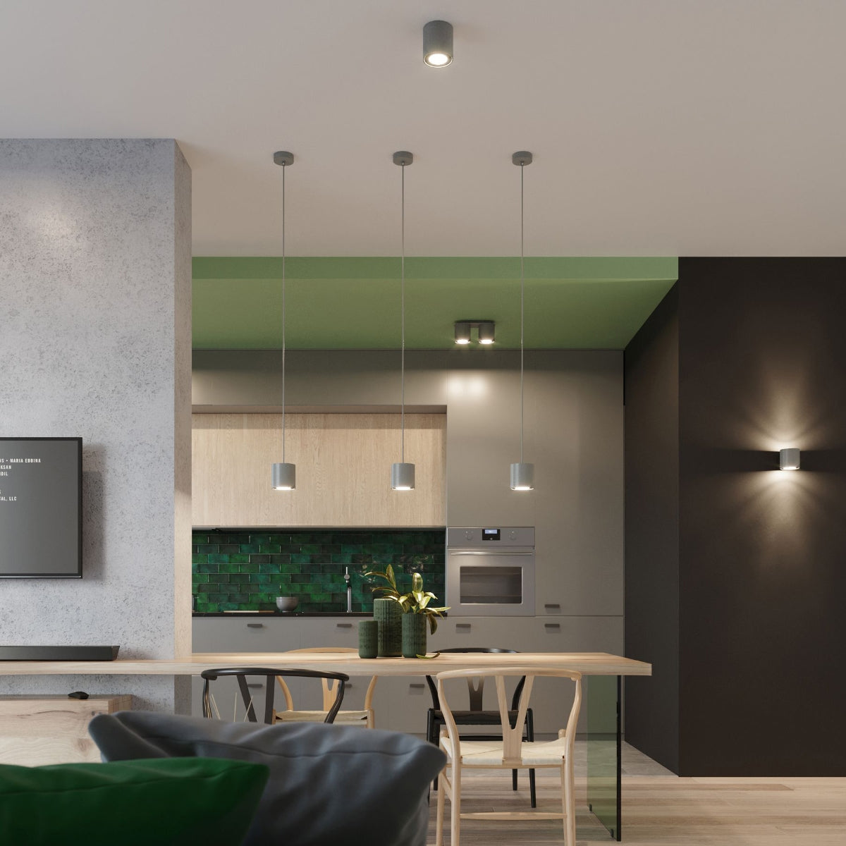 Moderne LED Plafondlamp Orbis 2 in Betonoptiek - Stijlvolle Verlichting met 2 Spots 7