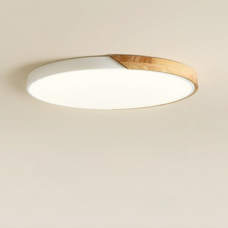 Scandinavische Houten Plafondlamp - Elegante LED Plafonniere voor Slaapkamer en Woonkamer 3