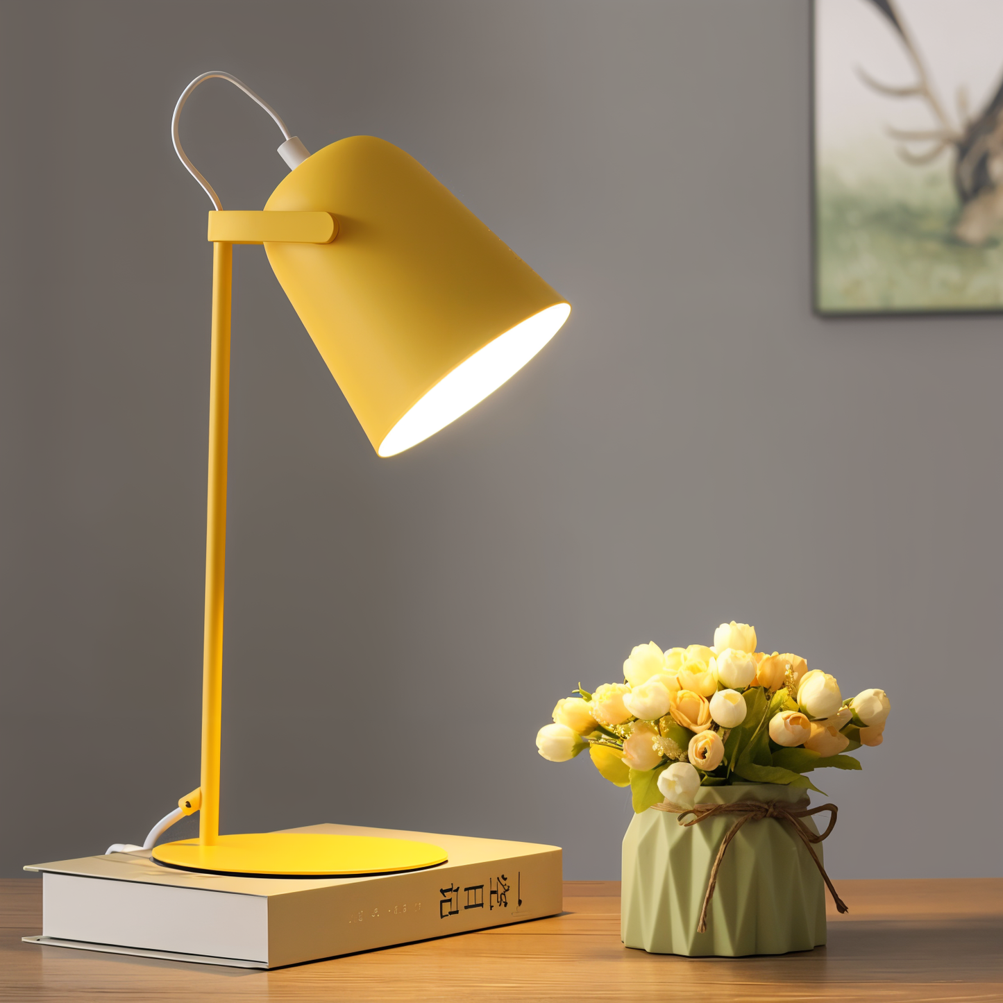Zenthra Bureaulamp LED - Scandinavische Gele Bureau Lamp voor Perfecte Leesverlichting