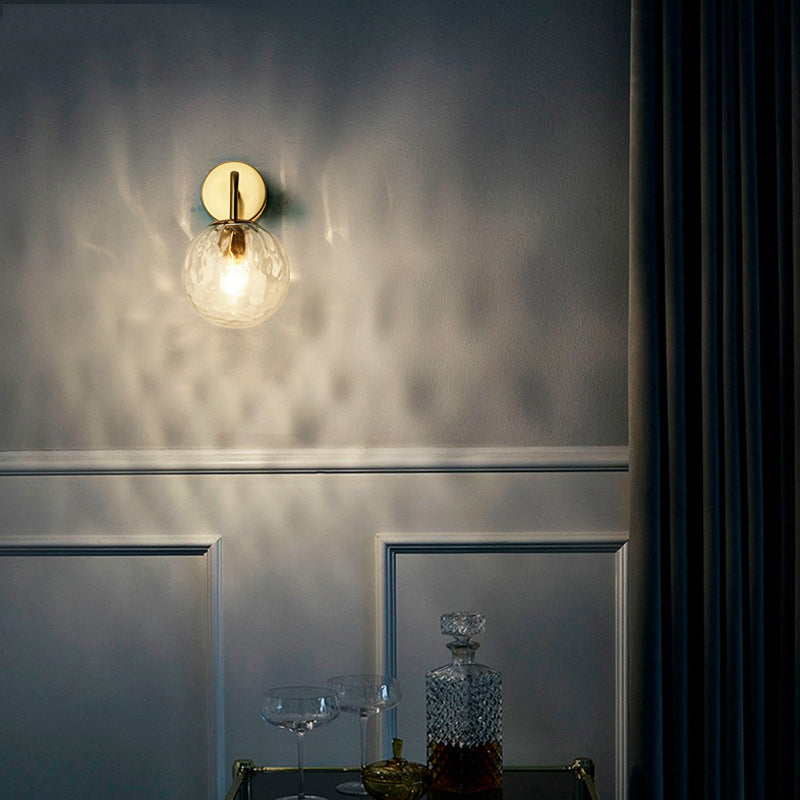 Zenthra Gouden Wandlamp Golvende Glazen Bol Muurlamp Minimalistisch Design 1 Licht