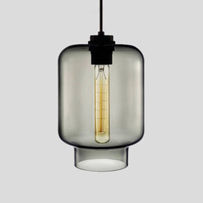 Zenthra Hanglamp Eettafel Cilindrisch Glas 1 Licht Roze/Geel/Blauw Woonkamer Lamp