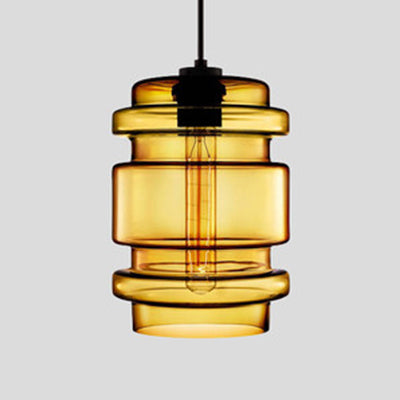 Zenthra Hanglamp Eettafel Cilindrisch Glas 1 Licht Roze/Geel/Blauw Woonkamer Lamp
