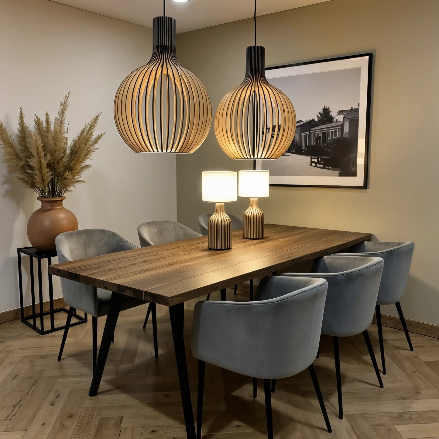 Zenthra Houten Hanglamp - Stijlvolle Hanglamp voor Eettafel, Woonkamer en Slaapkamer