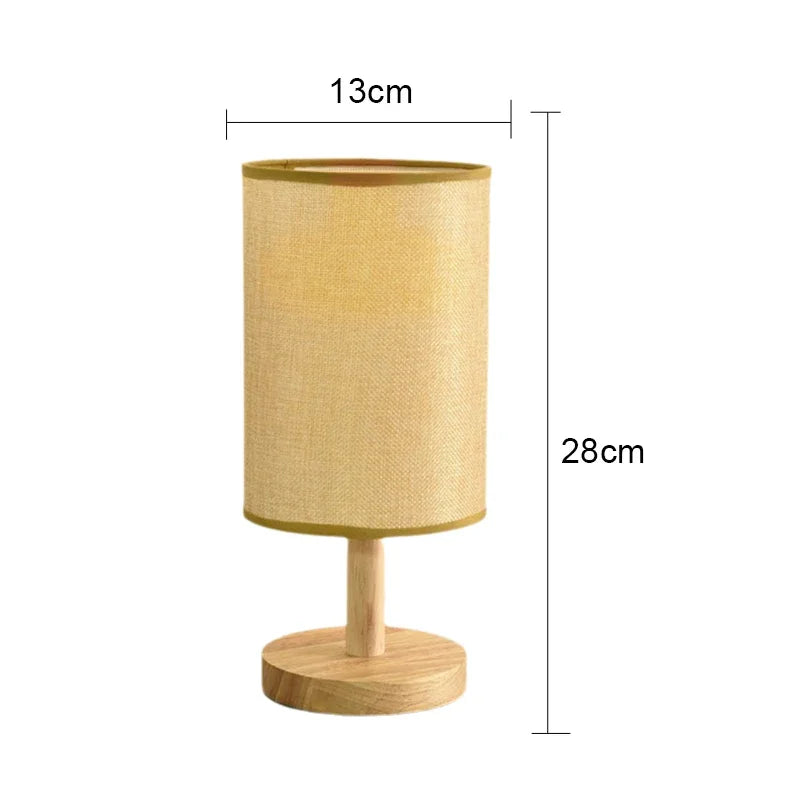 Zenthra LED Tafel Lamp - Dimbare USB Nachtlamp met Stoffen Lampenkap in Eenvoudige Chinese Stijl voor Slaapkamer