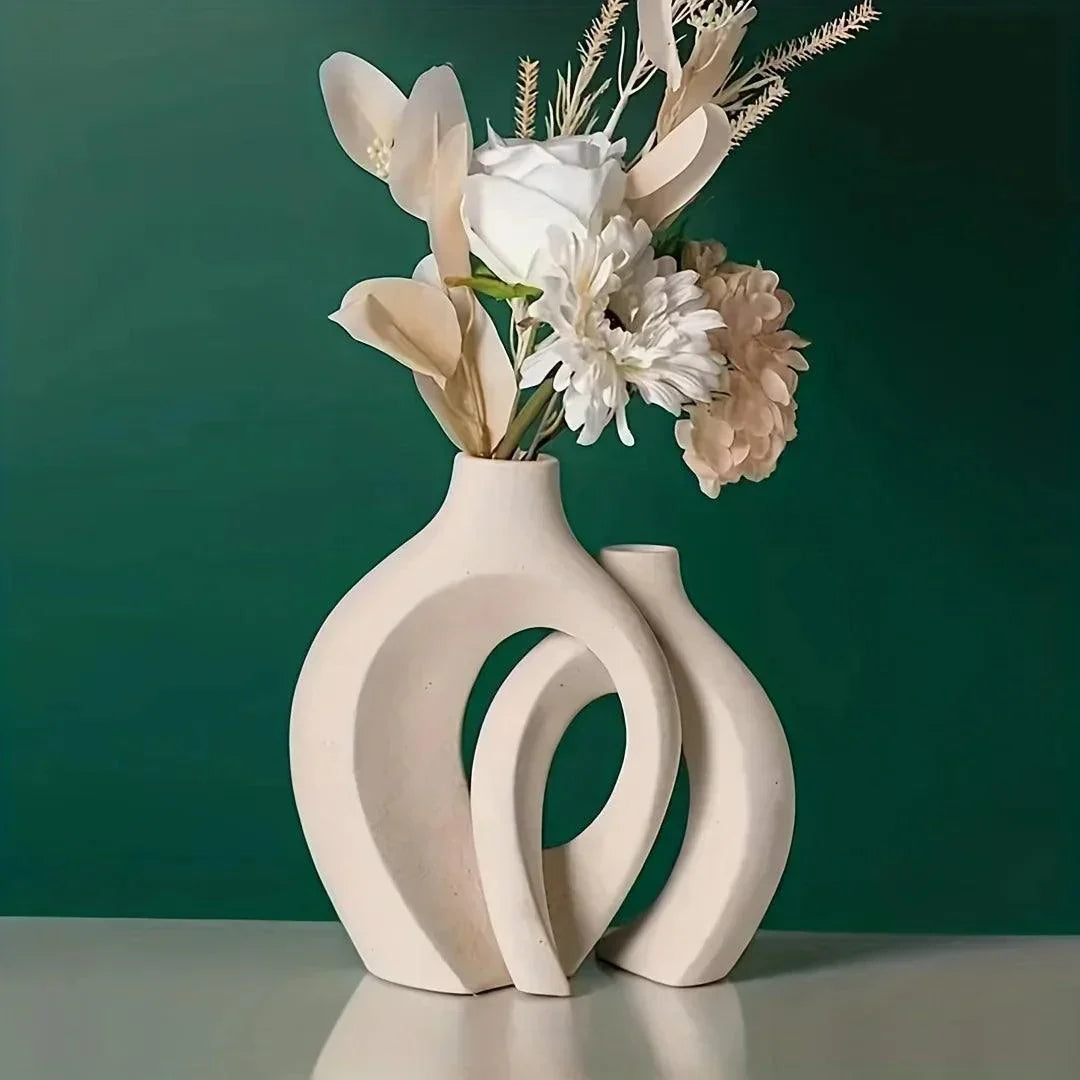 Zenthra Minimalistische Keramische Vaas - Voeg Eigentijdse Flair Toe aan Uw Interieur