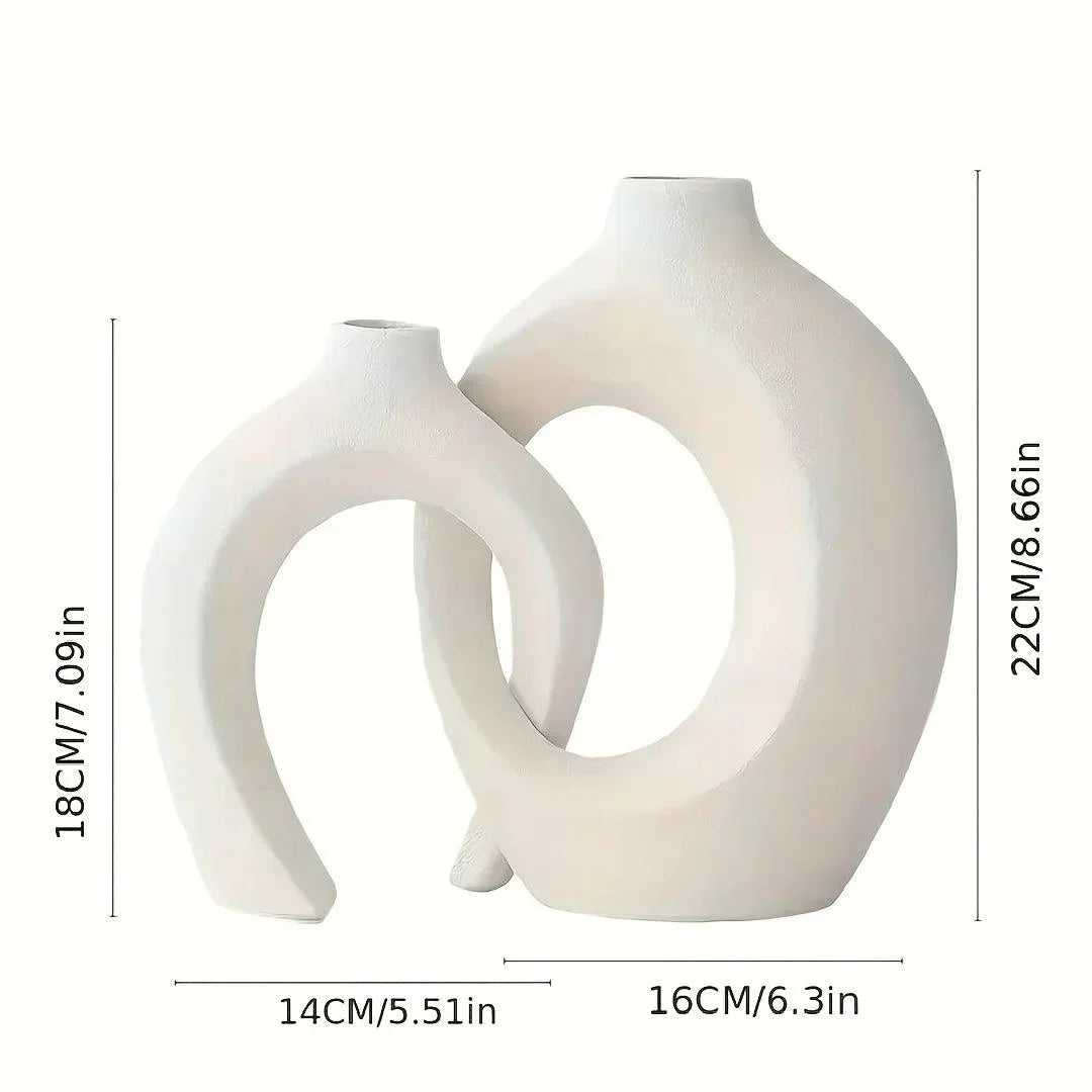 Zenthra Minimalistische Keramische Vaas - Voeg Eigentijdse Flair Toe aan Uw Interieur