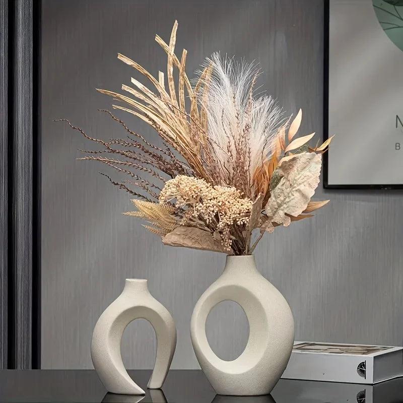 Zenthra Minimalistische Keramische Vaas - Voeg Eigentijdse Flair Toe aan Uw Interieur