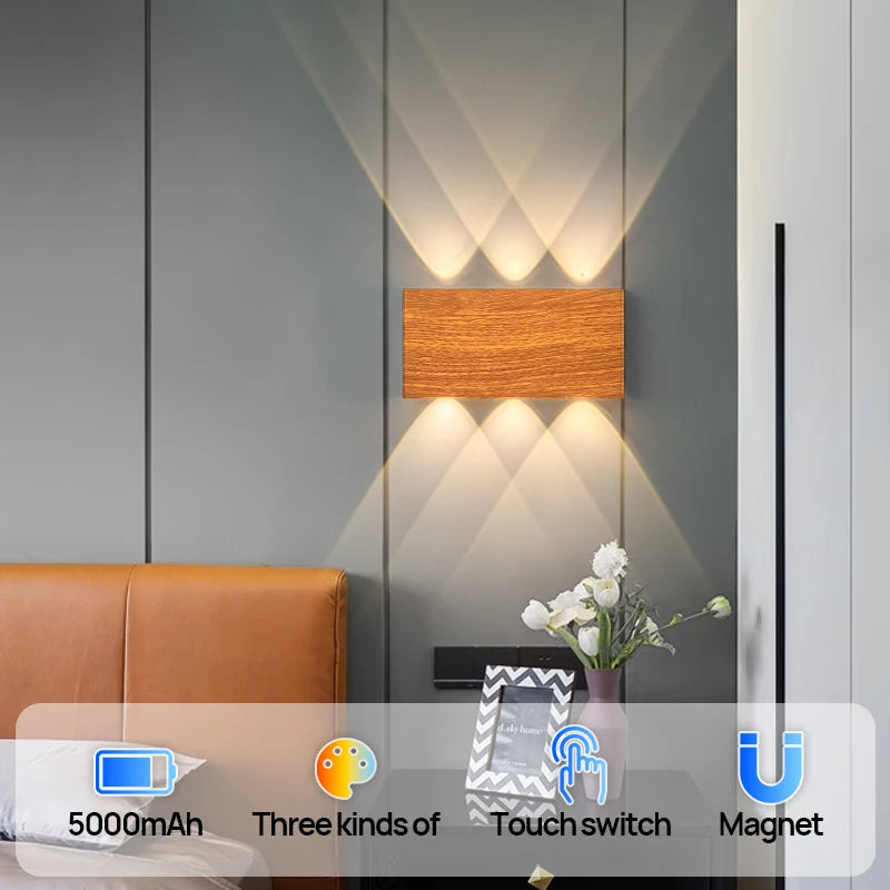 Zenthra Minimalistische LED Wandlamp Op Batterijen - Modern en Draadloos