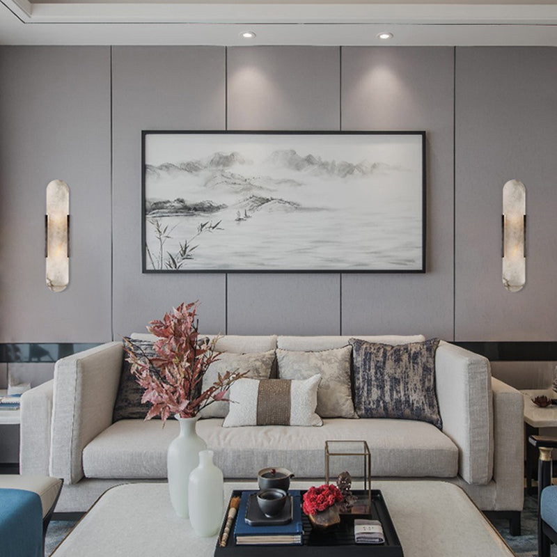 Zenthra Wandlamp Goud/Zwart Marmer - 2 Lampen Koloniaal Wandlampen Binnen voor Eetkamer