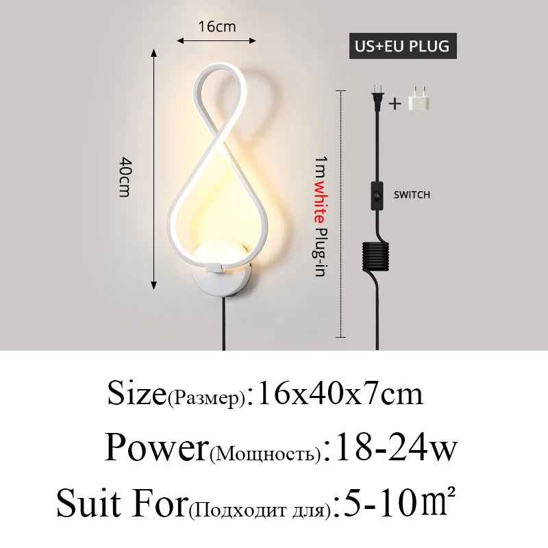 Zenthra Wandlamp Zwart - Moderne Minimalistische Wandlampen Binnenverlichting voor Woonkamer en Slaapkamer 12