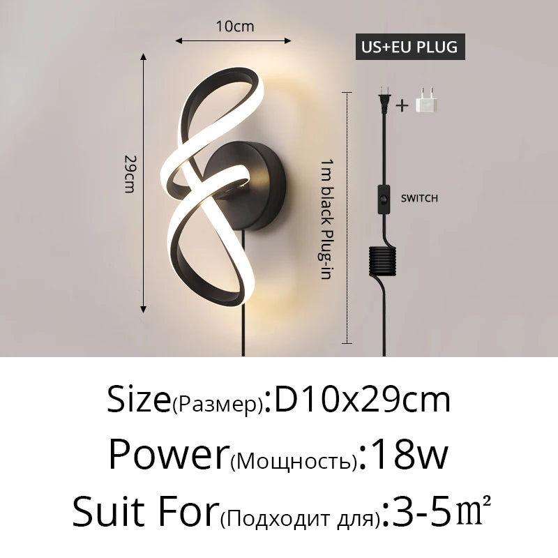 Zenthra Wandlamp Zwart - Moderne Minimalistische Wandlampen Binnenverlichting voor Woonkamer en Slaapkamer 14