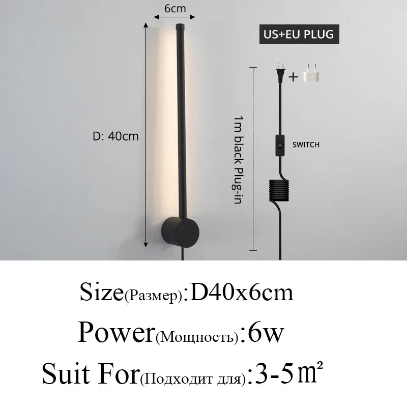 Zenthra Wandlamp Zwart - Moderne Minimalistische Wandlampen Binnenverlichting voor Woonkamer en Slaapkamer 9