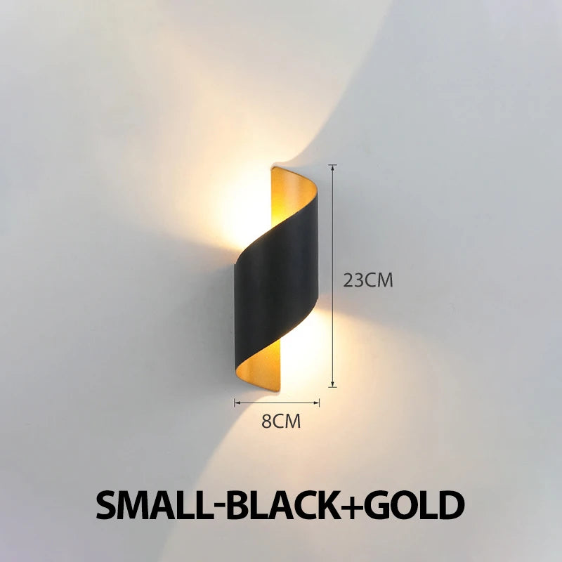 Zenthra Wandlamp Zwart - Spiral Design LED Muurlamp 10W - Waterdichte Wandlamp voor Binnen en Buiten