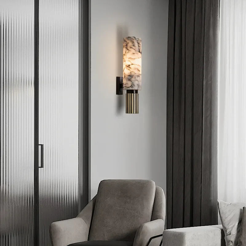 Zenthra Zonne Energie Marmer Wandlamp - Luxe Muurlamp voor Binnengebruik