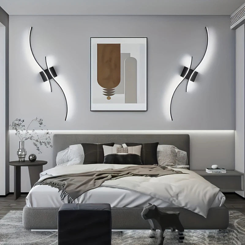 Zenthra Zwarte Wandlampen LED voor Binnen - Moderne Muurlamp voor Slaapkamer en Gang 2