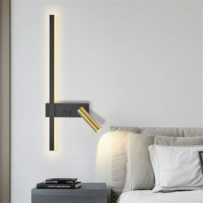 Zenthra Wandlamp Zwart - Moderne LED Slaapkamer Lamp voor Luxe Woonkamer en Slaapkamer