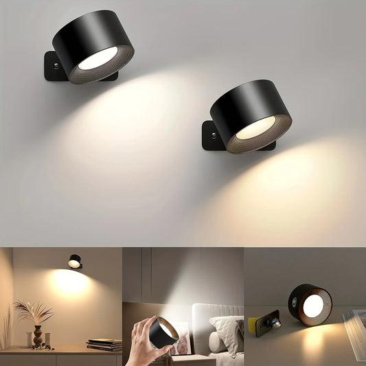Zenthra Draadloze Oplaadbare 360° Wandlamp - Stijlvolle Wandlampen Binnen met Smart Touch en Batterij