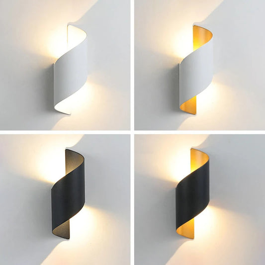 Zenthra Wandlamp Zwart - Spiral Design LED Muurlamp 10W - Waterdichte Wandlamp voor Binnen en Buiten