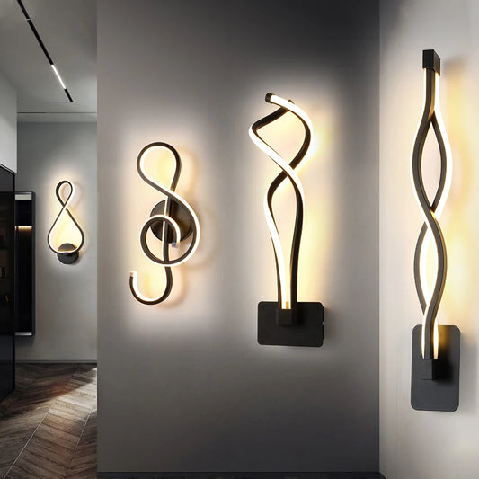 Zenthra Wandlamp Zwart - Moderne Minimalistische Wandlampen Binnenverlichting voor Woonkamer en Slaapkamer