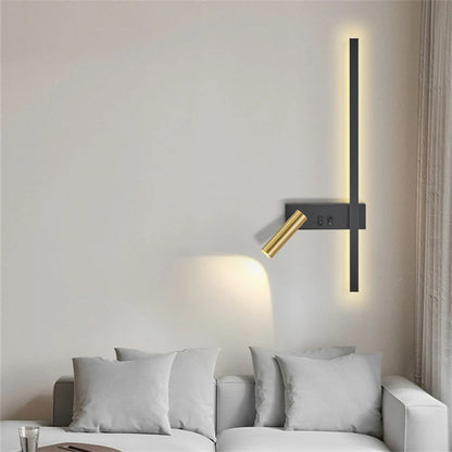 Zenthra Wandlamp Zwart - Moderne LED Slaapkamer Lamp voor Luxe Woonkamer en Slaapkamer