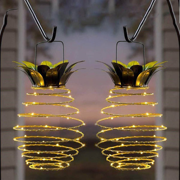 2 Stuks | Tuinlampen Solar Ananas voor Tropische Tuinverlichting op Zonne-energie 0