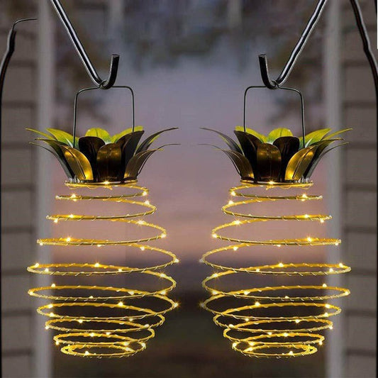 2 Stuks | Tuinlampen Solar Ananas voor Tropische Tuinverlichting op Zonne-energie 0