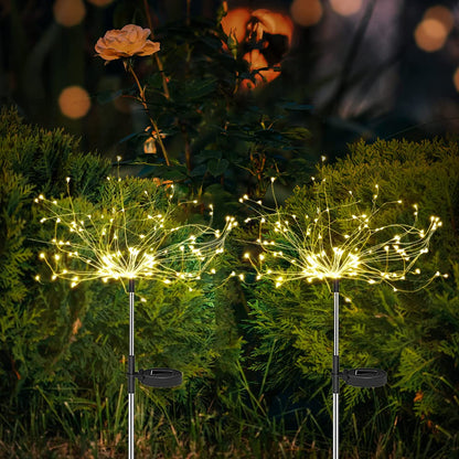 4 Stuks Zonne Energie Vuurwerk Tuinlampen - Weerbestendige LED Decoratieve buitenverlichting voor Tuin en Patio