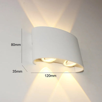 Zenthra Wandlamp Modern voor Binnen en Buiten - Witte Up Down Slaapkamer lamp voor Woonkamer, Gang en Slaapkamer