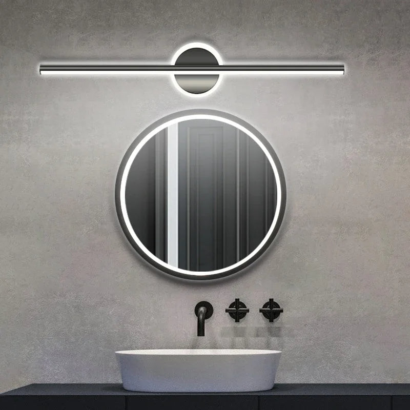 Moderne Zonne Energie Wandlamp Zwart Goud 40/60cm Badkamer Lamp voor Badkamer en Toilet Verlichting