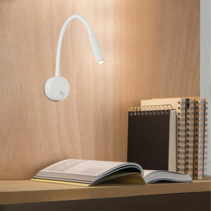 Moderne Minimalistische IJzeren Ronde Flexibele Buigbare Buizen LED Leeslamp Muur Sconces Lamp Voor Slaapkamer