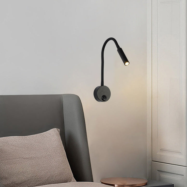 Moderne Minimalistische IJzeren Ronde Flexibele Buigbare Buizen LED Leeslamp Muur Sconces Lamp Voor Slaapkamer