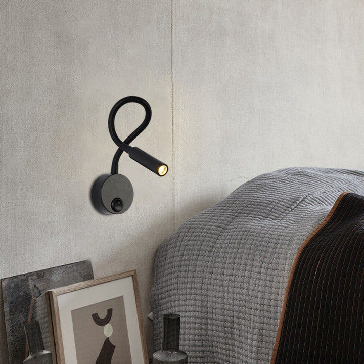 Moderne Minimalistische IJzeren Ronde Flexibele Buigbare Buizen LED Leeslamp Muur Sconces Lamp Voor Slaapkamer