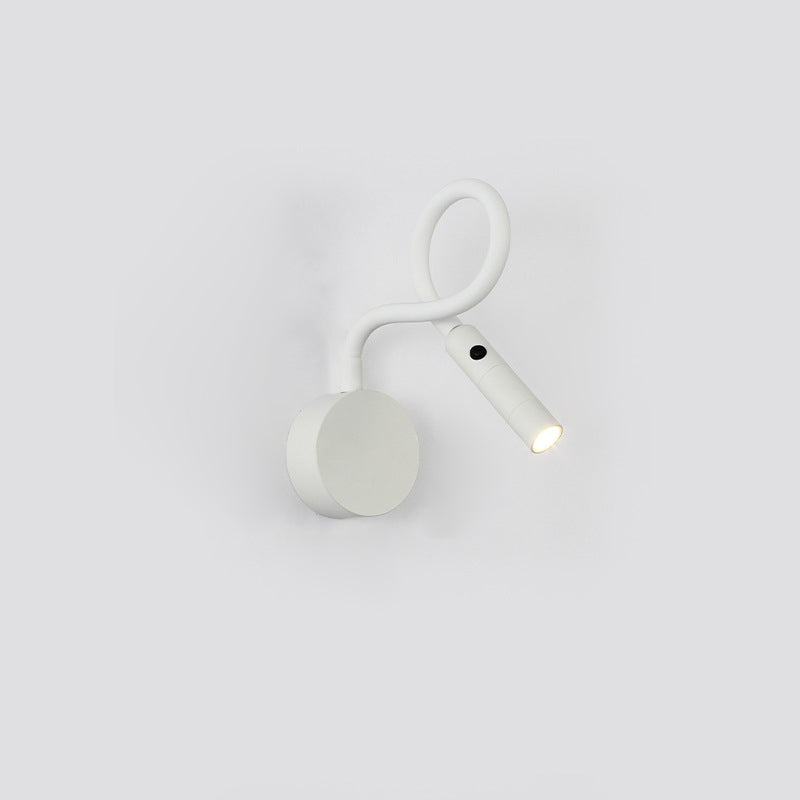 Moderne Minimalistische IJzeren Ronde Flexibele Buigbare Buizen LED Leeslamp Muur Sconces Lamp Voor Slaapkamer