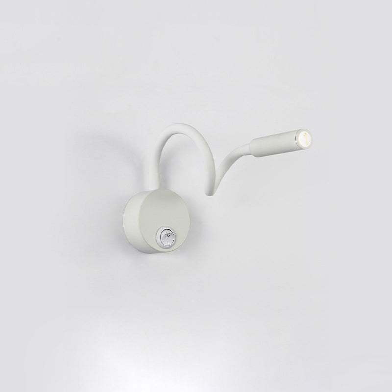 Moderne Minimalistische IJzeren Ronde Flexibele Buigbare Buizen LED Leeslamp Muur Sconces Lamp Voor Slaapkamer