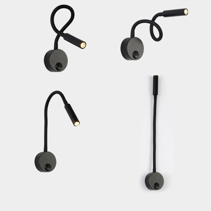 Moderne Minimalistische IJzeren Ronde Flexibele Buigbare Buizen LED Leeslamp Muur Sconces Lamp Voor Slaapkamer