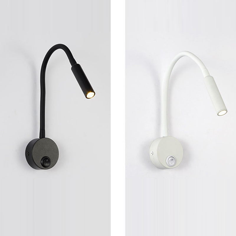 Moderne Minimalistische IJzeren Ronde Flexibele Buigbare Buizen LED Leeslamp Muur Sconces Lamp Voor Slaapkamer