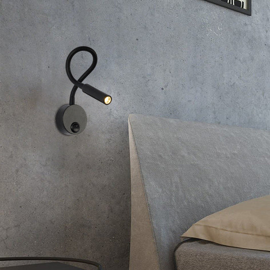 Zenthra | Modern Minimalistisch IJzer Rond Flexibel Buiging Slang LED Leeslamp Wand Sconces Lamp Voor Slaapkamer