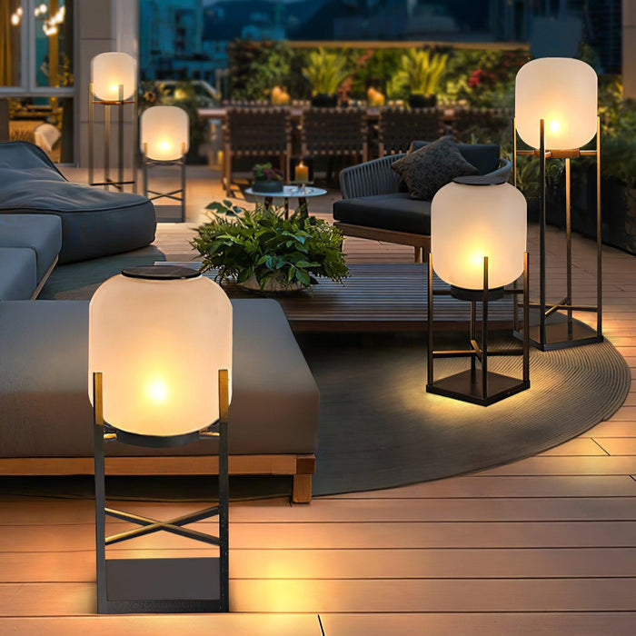 Buitenlamp met Schemersensor - Elegante Zonne Energie Stehlampenlaterne voor Buiten 0