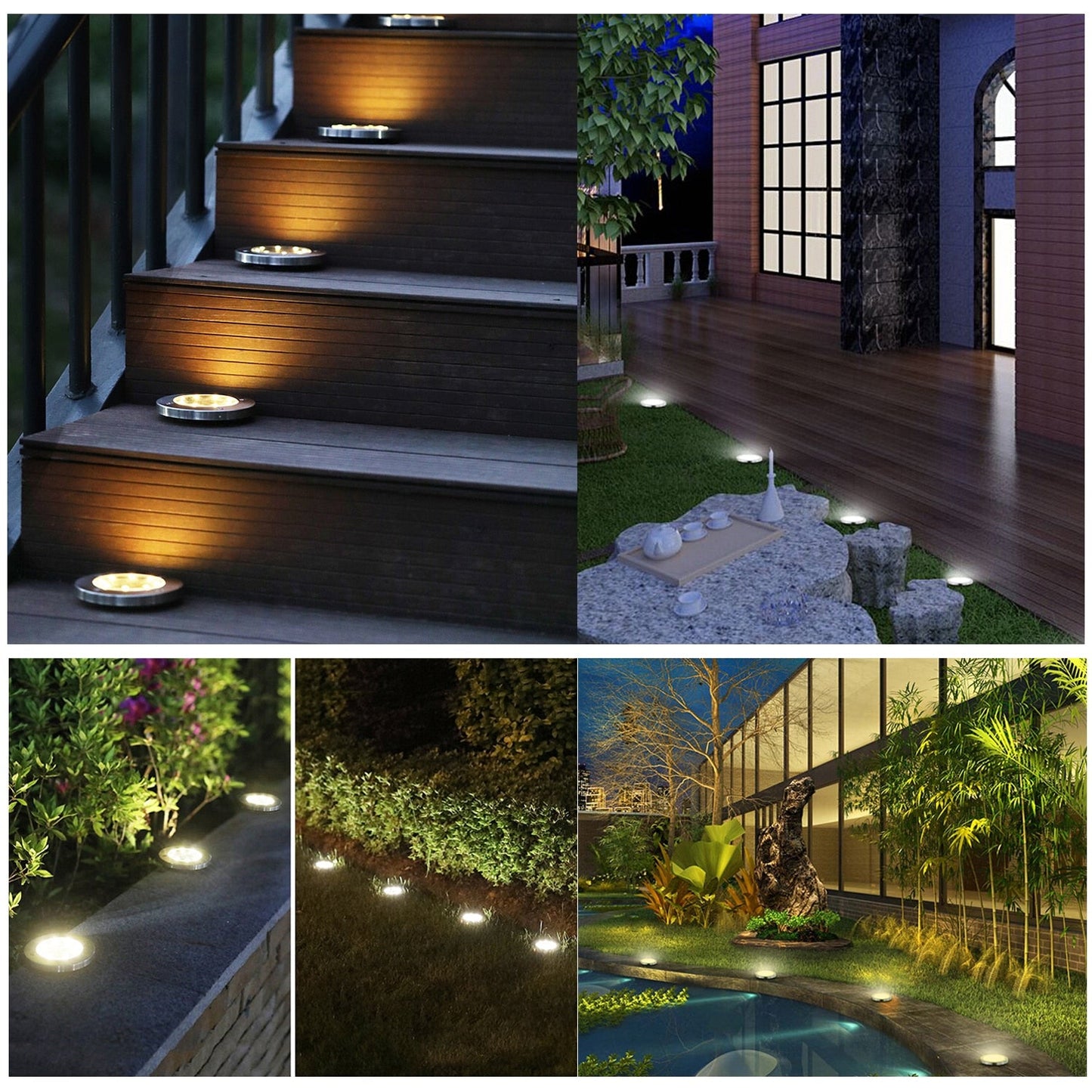 Draadloze LED Tuinverlichting Zonne Energie Deluxe Set van 4 - Creëer de Perfecte Sfeer in Jouw Tuin!