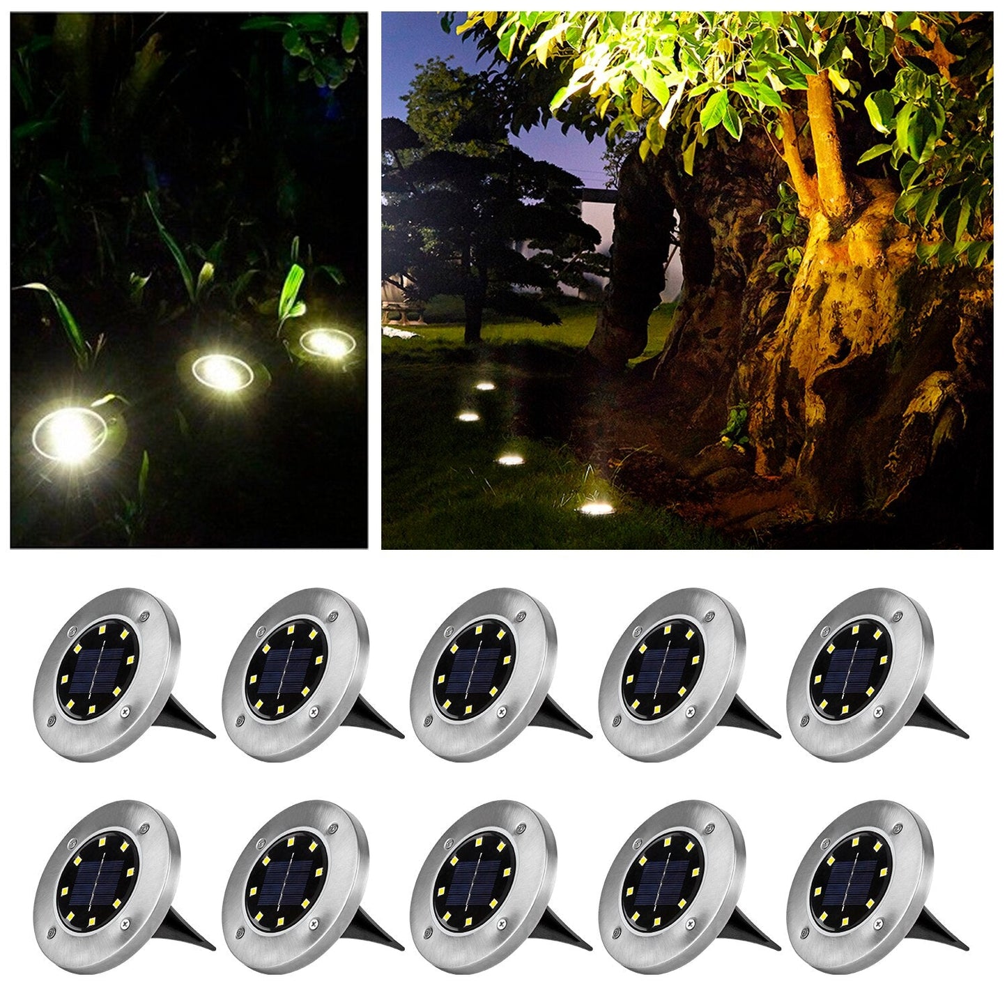 Draadloze LED Tuinverlichting Zonne Energie Deluxe Set van 4 - Creëer de Perfecte Sfeer in Jouw Tuin!