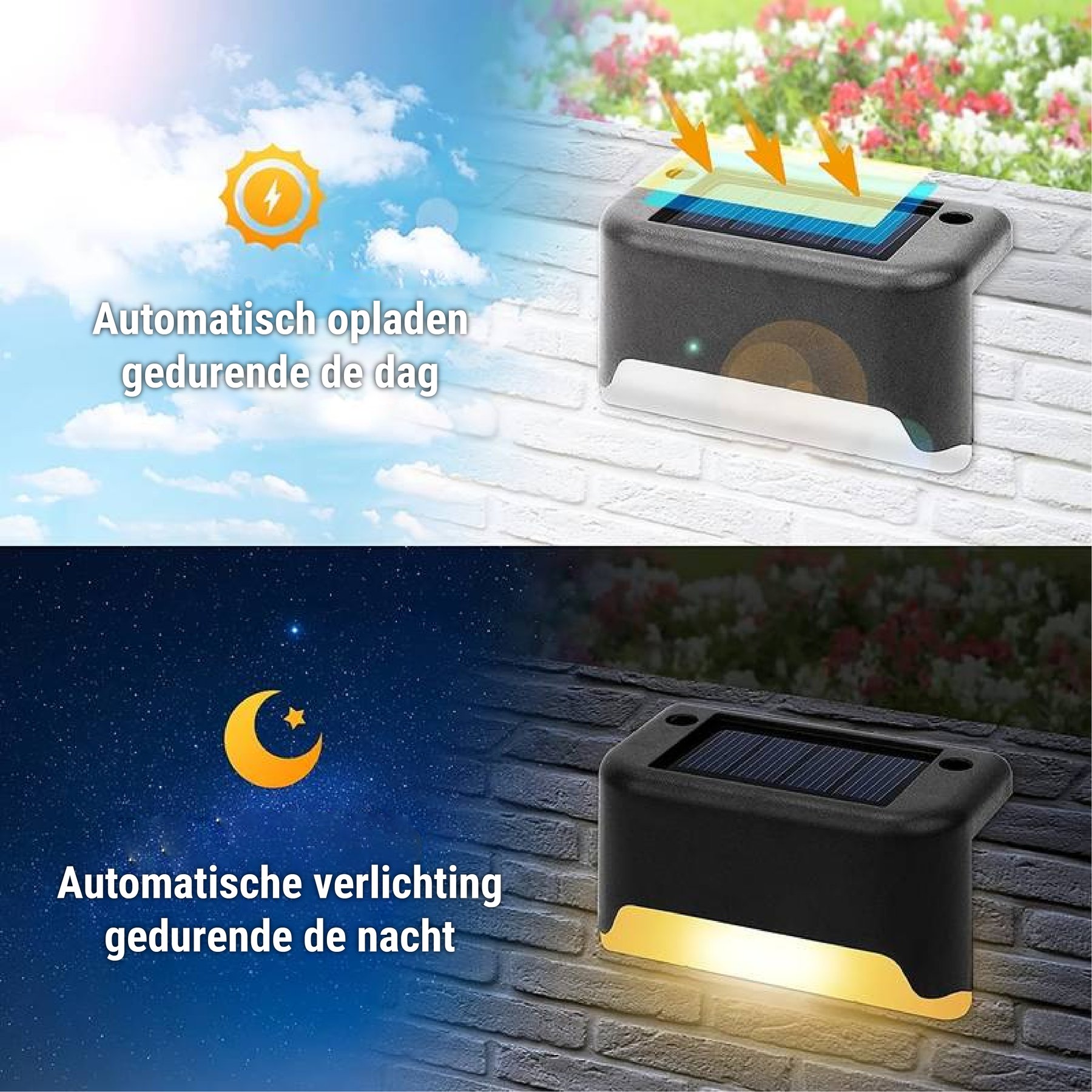 Draadloze Solar-LED Wandlamp Buiten met Sensor - Energiezuinige Buitenlamp voor Tuin en Terras 2