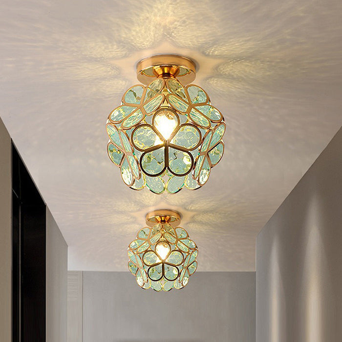 Elegante Glas Deckenlamp met Bloemen Design voor een Betoverende Sfeer in Uw Interieur 0