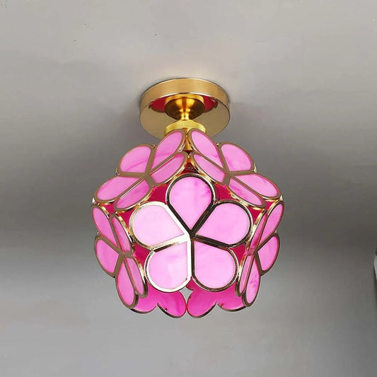 Elegante Glas Deckenlamp met Bloemen Design voor een Betoverende Sfeer in Uw Interieur 1