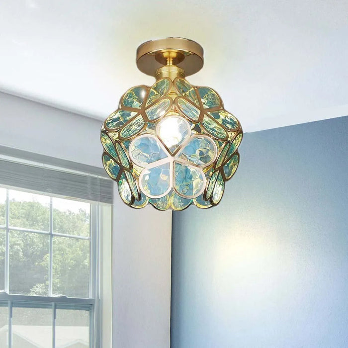 Elegante Glas Deckenlamp met Bloemen Design voor een Betoverende Sfeer in Uw Interieur 9