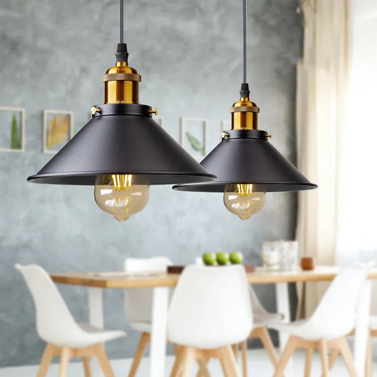 IronGlow Vintage Hanglamp Zwart - Retro Industriele Hanglamp voor Eettafel en Eetkamer 2
