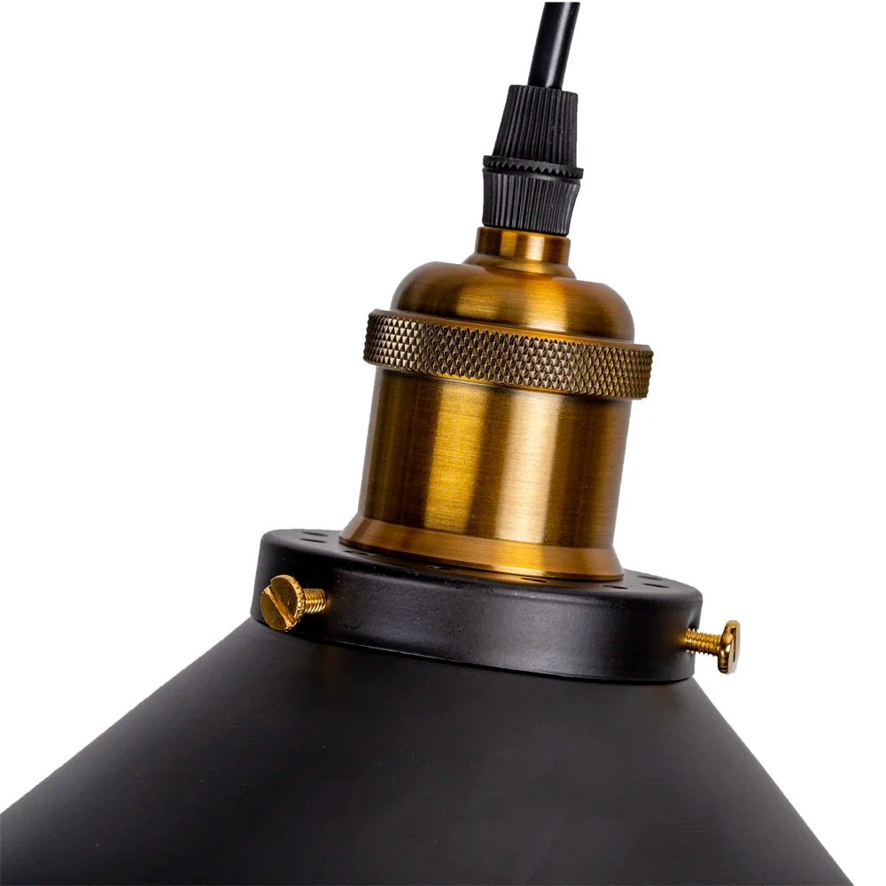 IronGlow Vintage Hanglamp Zwart - Retro Industriele Hanglamp voor Eettafel en Eetkamer 4