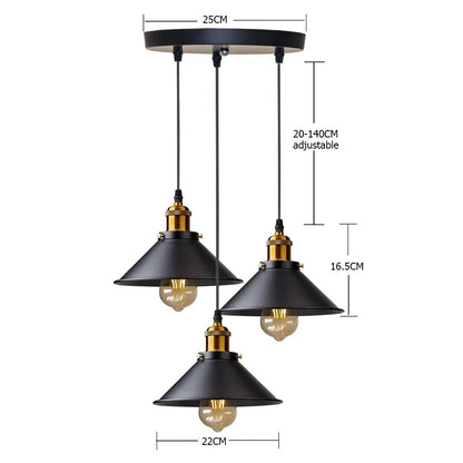 IronGlow Vintage Hanglamp Zwart - Retro Industriele Hanglamp voor Eettafel en Eetkamer 9