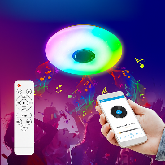 Moderne Plafondlamp met Bluetooth luidspreker en RGB Dimming